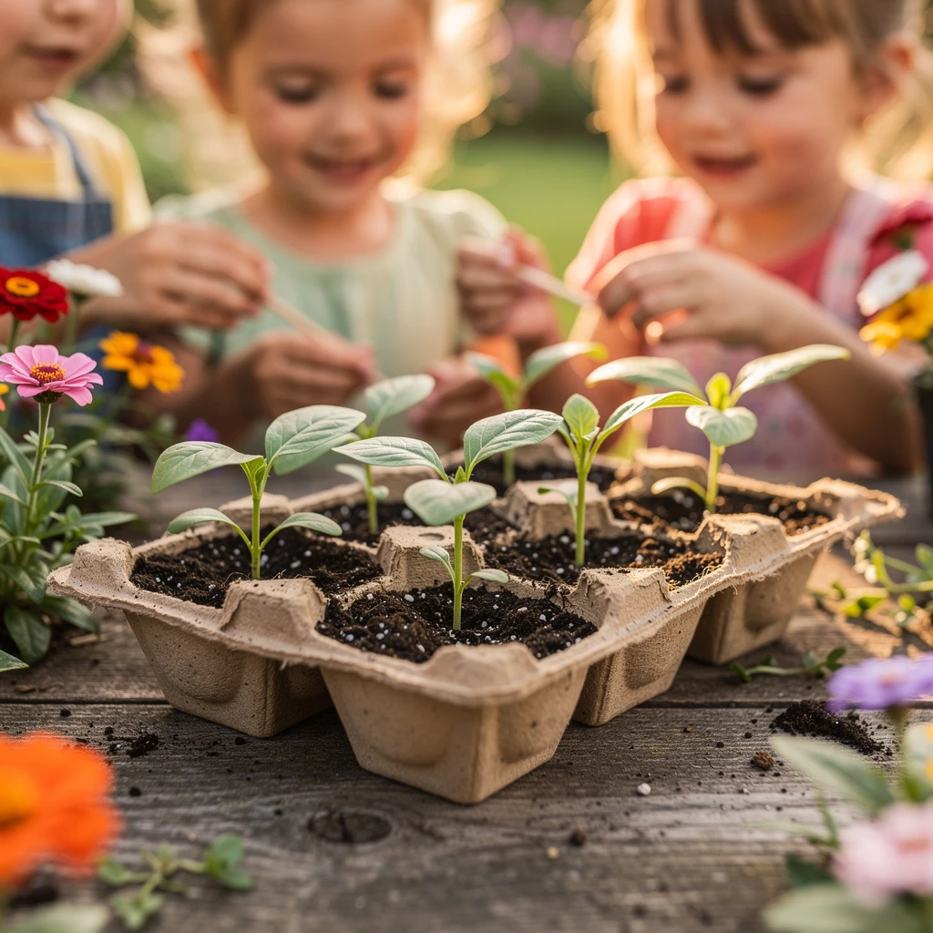 Gartenprojekt f&uuml;r Kinder: Pflanzen vorziehen im DIY-Eierkarton-Gew&auml;chshaus