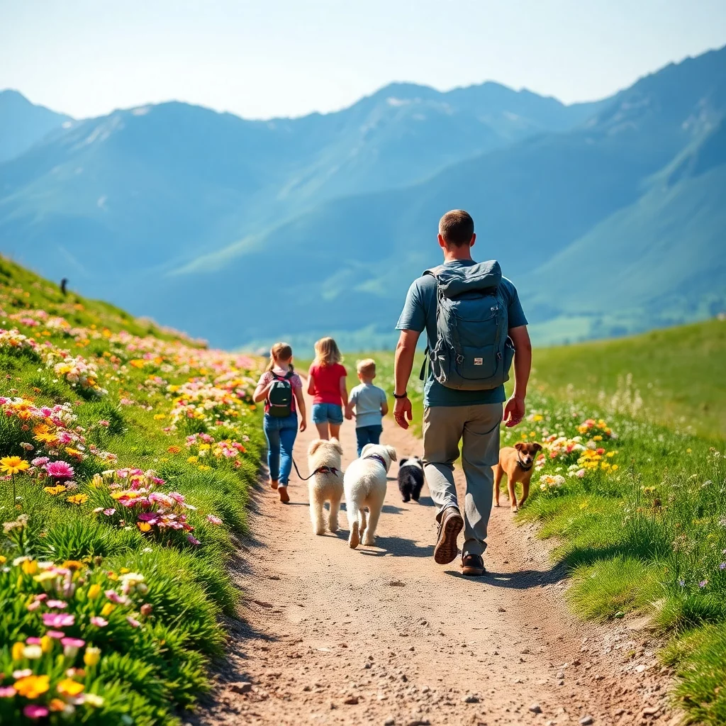 Familienwanderung in den blühenden Allgäuer Wiesen
