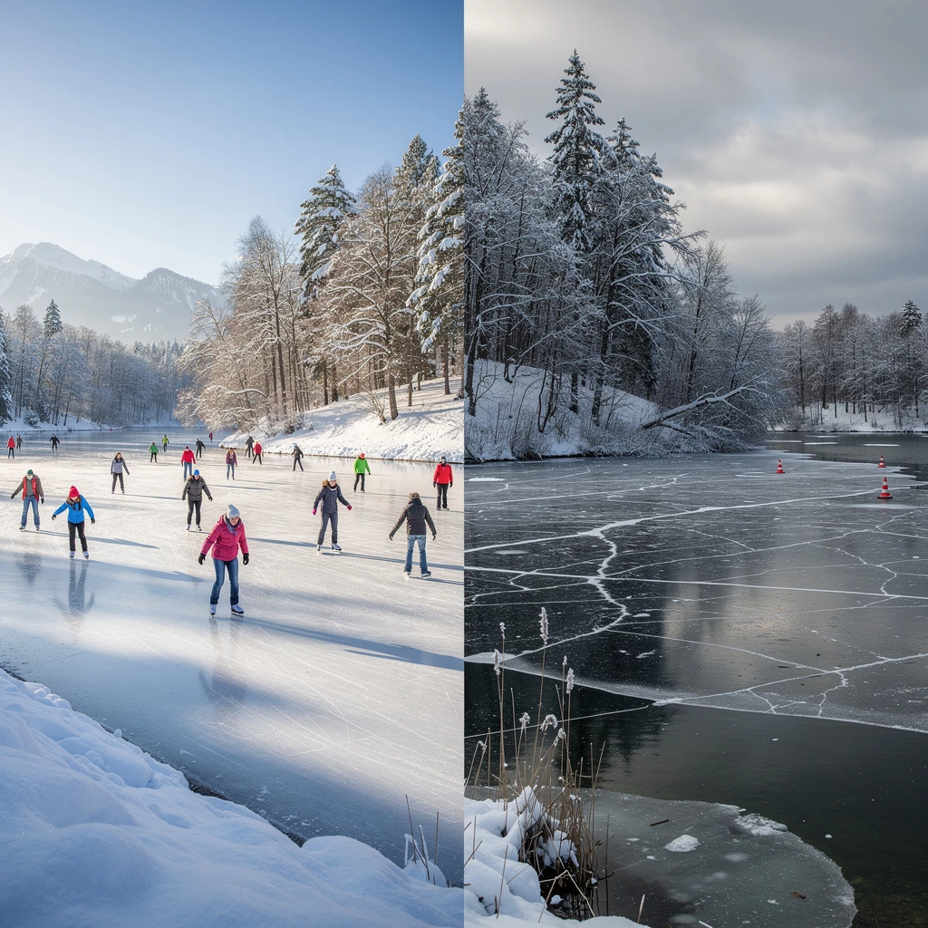 Schlittschuhlaufen auf Natur-Eis: Bayerns Seen im Winter