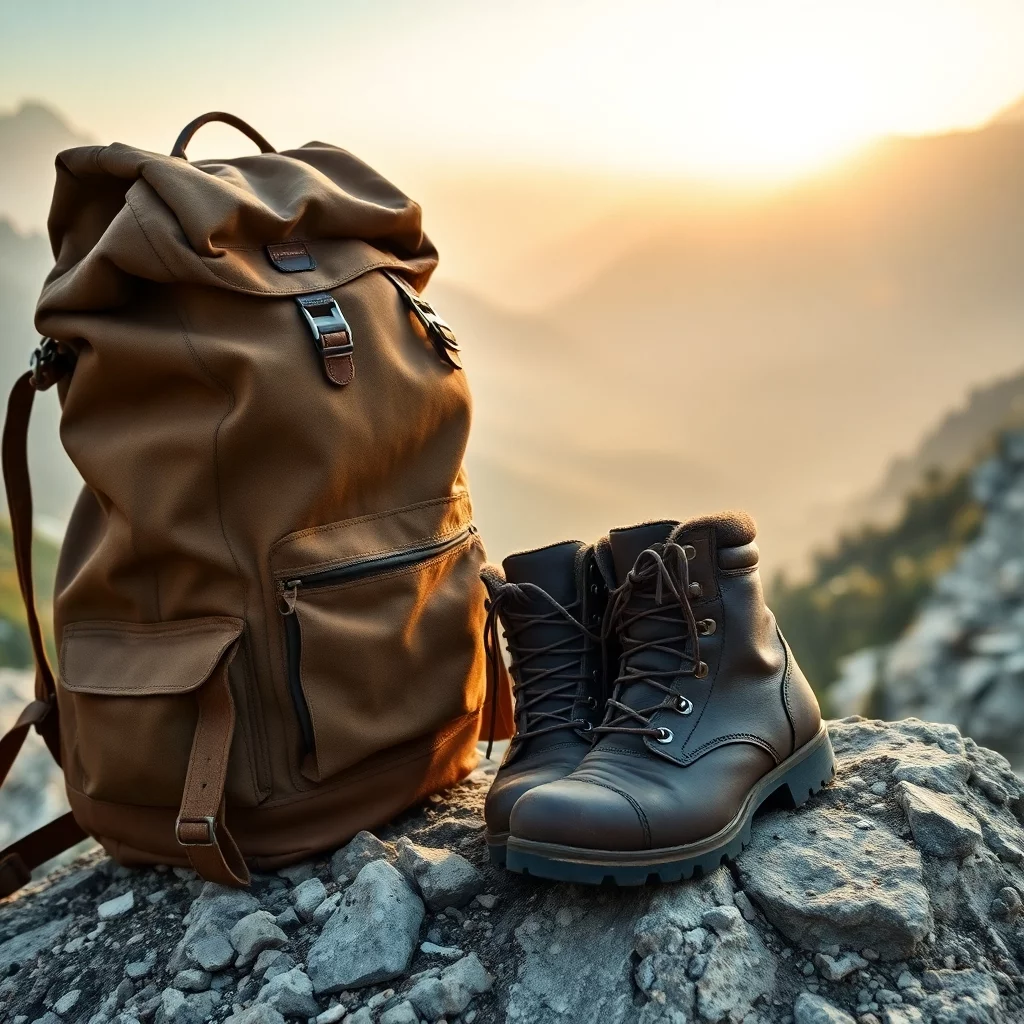 rucksack mit wanderstiefel