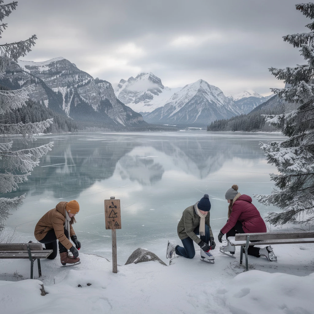 Schlittschuhlaufen auf Natur-Eis: Bayerns Seen im Winter